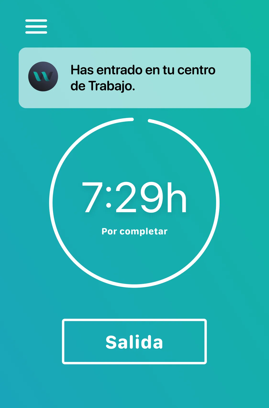 INWOUT fichaje automático vista mapa
