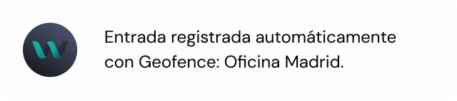 Notificación: entrada registrada con geofence