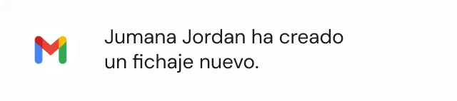 Notificación: nuevo fichaje creado