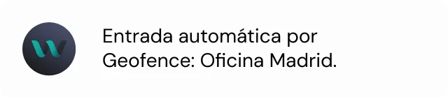 Notificación: entrada automática por geofence