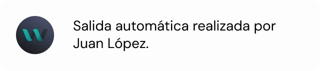 Notificación: salida automática realizada